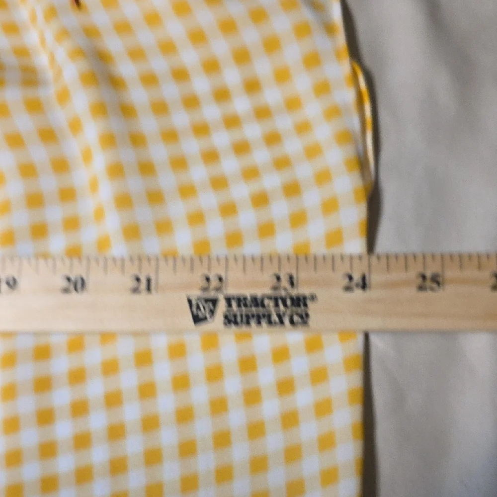 LC Lauren Conrad Smocked Cap Sleeve Blouse in Yellow and White - Picture 7 of 8